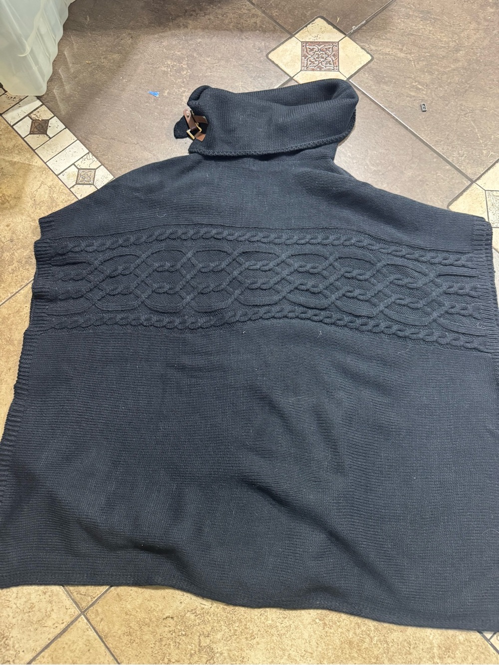 2/$15 SWEATERS 🧥 SALE! | Black Cable-Knit Turtleneck Poncho